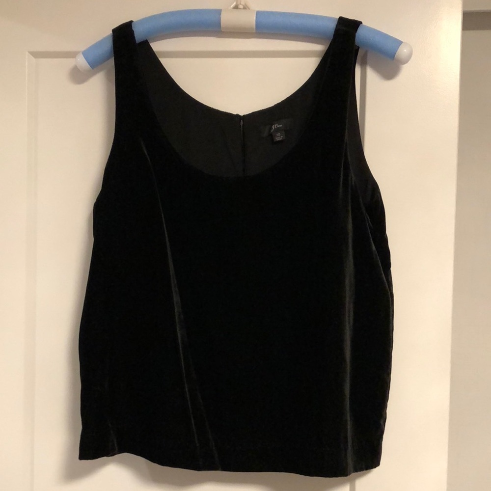 J Crew black velvet tank top